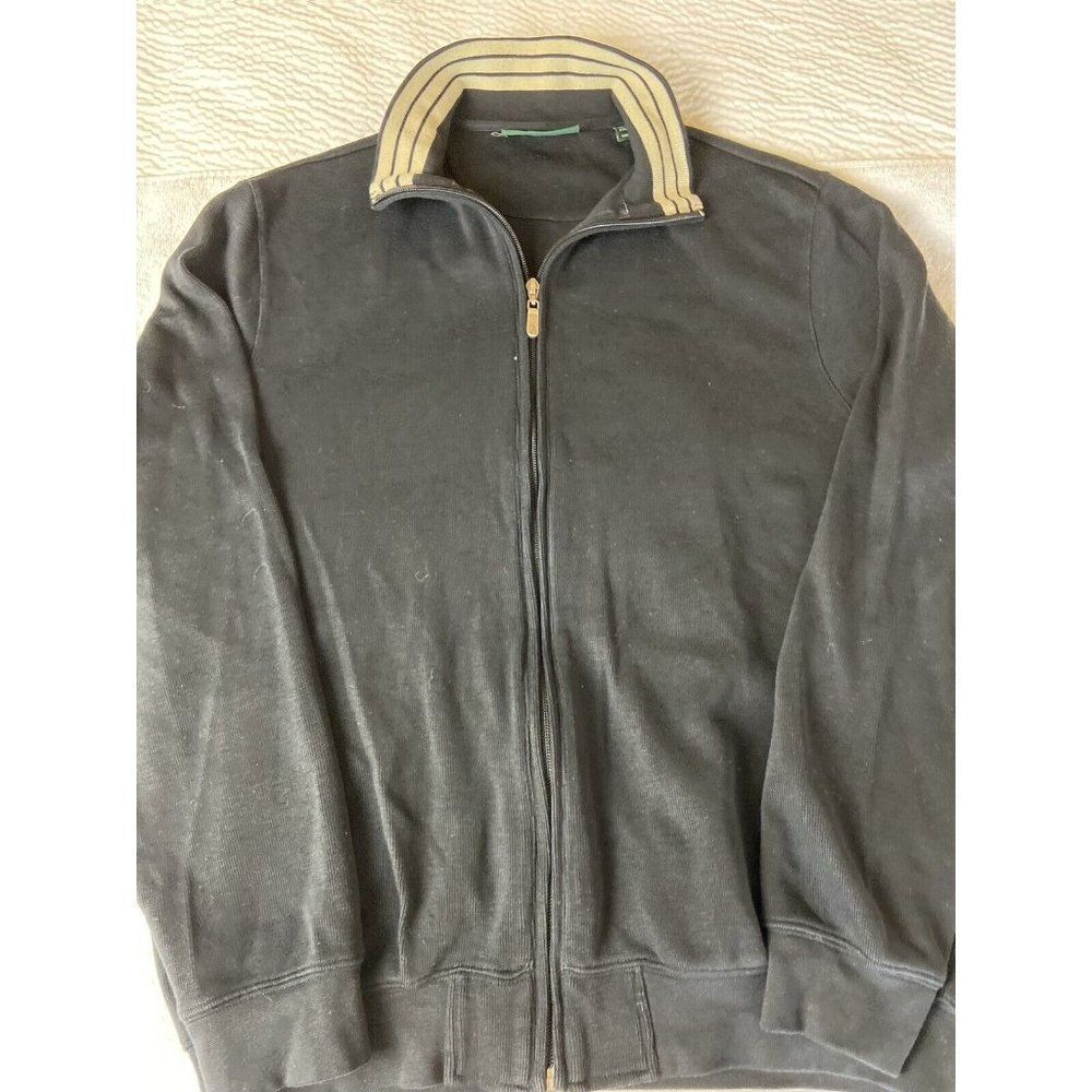 Bobby Jones Golf zip up black sweater with pockets men's size L